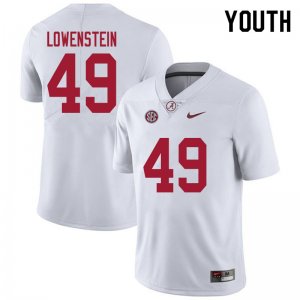 NCAA Youth Alabama Crimson Tide #49 Julian Lowenstein Stitched College 2020 Nike Authentic White Football Jersey HQ17L01ZV